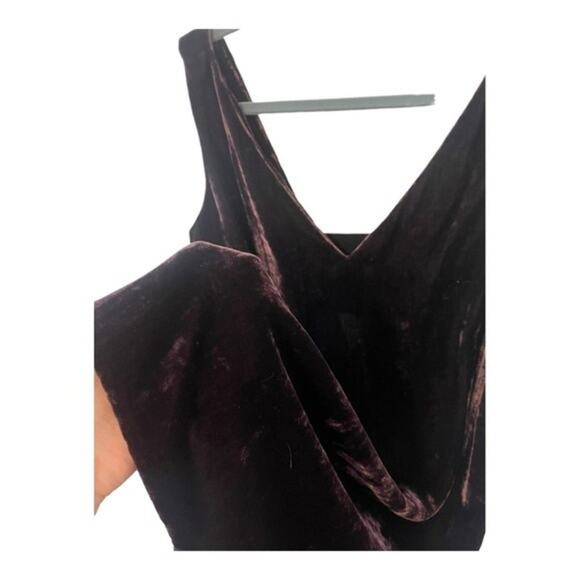 French Connection Theresa Deep Purple Velvet Top  Size 4 - Picture 6 of 11
